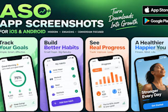 design aso app screenshots for ios and android apps