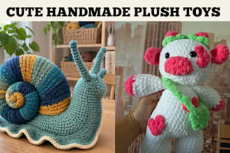 create handcrafted plush teddy bear and amigurumi stuffed animal using crochet