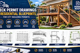 create deck permit drawings and residential blueprints for city building permits