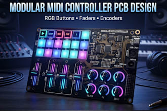design modular midi controller pcb with rgb buttons faders and encoders