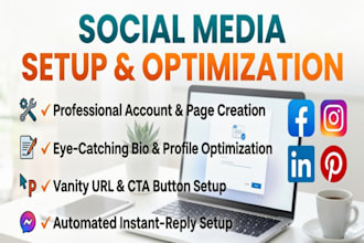 do social media account setup and page management