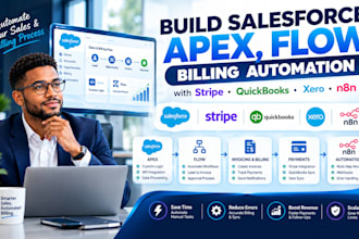 build salesforce apex, flow  billing automation with stripe quickbooks xero n8n