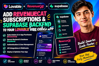 add revenuecat subscription and supabase backend to your lovable replit rork app