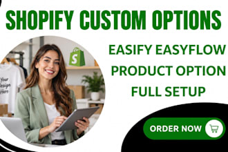 shopify custom product options easify pc infinite easyflow custom variants setup