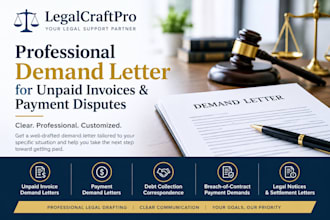 draft an unpaid invoice, payment demand or debt collection letter