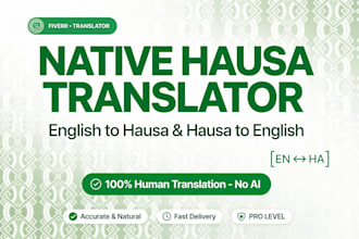 translate english to native hausa as a native speaker