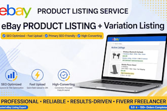 do ebay product listing, ebay variation listing and product upload