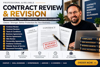 review and revise contracts, agreements, terms and conditions
