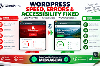 core web vital speed fix wordpress critical error wcag accessibility wordpress
