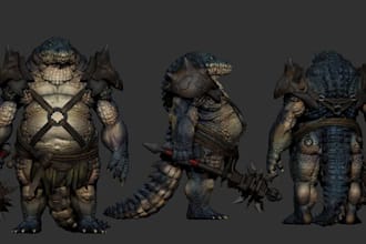 create custom sculpt realistic 3d creature model monsters dragon fantasy animal