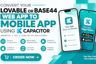 convert publish lovable app base44 to playstore appstore using capacitor