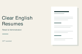 organize your experience into a clear english resume