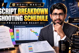 create a film script breakdown and shooting schedule