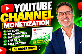 do complete youtube channel monetization requirements with SEO and organic promo