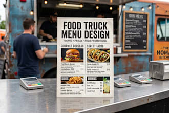design food menu design, food banner design flyer design for food trucks