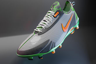 create 3d football cleats, 3d boots and cad models for manufacturing