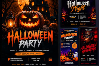 design halloween flyer spooky party flyer halloween flyer and social media