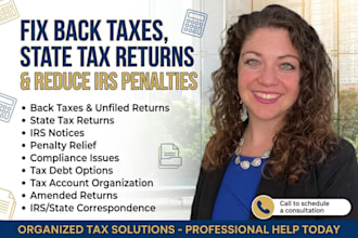 fix back taxes, state tax return and reduce irs penalties