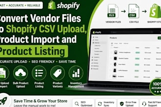 upload shopify CSV product listing, titles, prices, variant and inventory