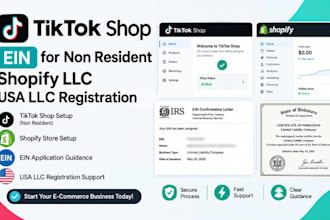do tiktok shop setup ein for non resident shopify llc open usa llc registration