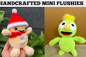 craft custom plush keychain, amigurumi, kawaii mascot and animal doll