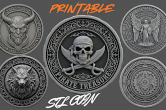 create a custom 3d coin model, medallion, token or stl for 3d printing