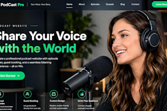 design wix podcast website podcast episodes guest booking website