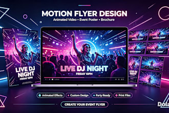 create a party animated video flyer motion flyer event poster brochure design