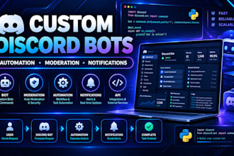 build custom discord bots for automation, moderation, notifications and business