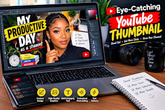 design eye catchy youtube thumbnail