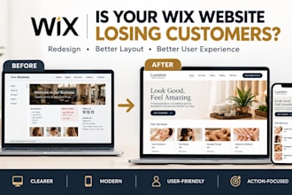 redesign wix website to improve conversions, layout and user experience
