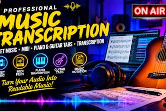 do music transcription sheet music midi piano and guitar tabs
