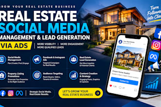 be your real estate social media manager, generate real estate leads via ads