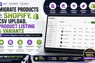 manage shopify CSV import and bulk product upload for ecommerce product catalog