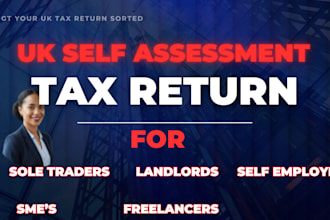 prepare and file UK self assessment tax return for sole traders and landlords