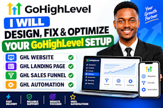 design, fix ghl website ghl landing page ghl sales funnel ghl CRM automation ghl