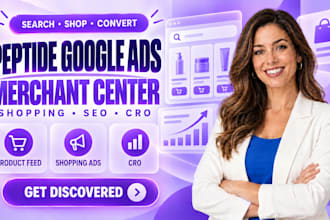 setup peptide google ads merchant center shopping SEO cro