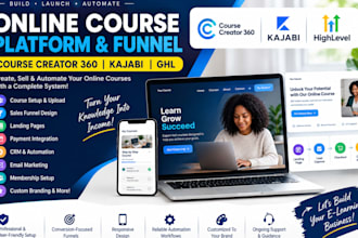 course creator 360 kajabi online course sales funnel automation ghl cc360