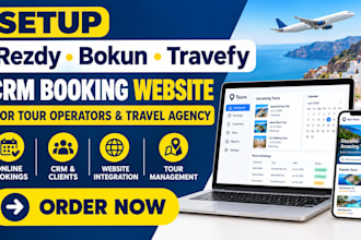 setup rezdy bokun travefy crm booking website for tour operators travel agency
