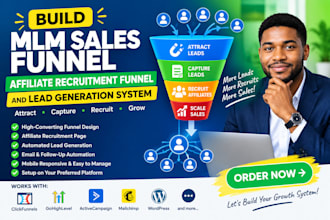 build mlm sales funnel affiliate recruitment funnel and lead generation system