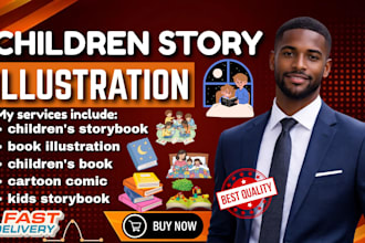 create children story illustrations, picture book art, cute and character design