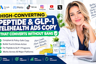 write compliant peptide and glp 1 telehealth ads copy that converts without bans
