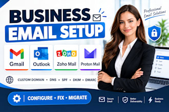 configure gmail outlook zoho mail proton mail and custom domain business email