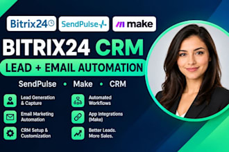 setup bitrix24 CRM sendpulse make lead generation email marketing automation