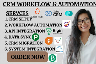 automate CRM workflows, integrations, API, data sync and business tasks