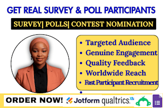 get real participants for online survey polls and contest nomination