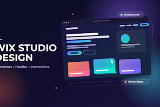 design wix studio website with scroll animations, parallax and interactions