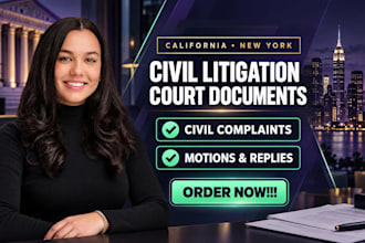draft civil litigation court documents for california and new york