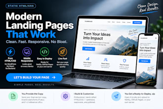 build a clean responsive HTML CSS landing page