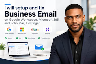 setup, fix business email on google workspace microsoft 365 zoho mail hostinger